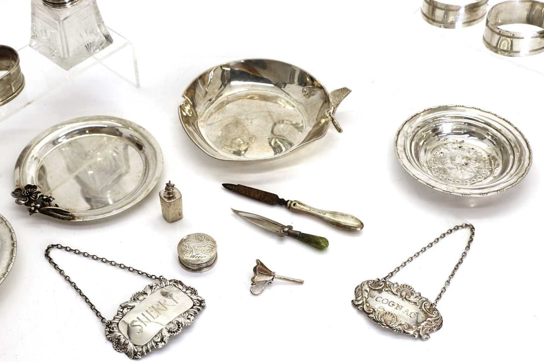 A collection of silver and silver-mounted pieces, - 2