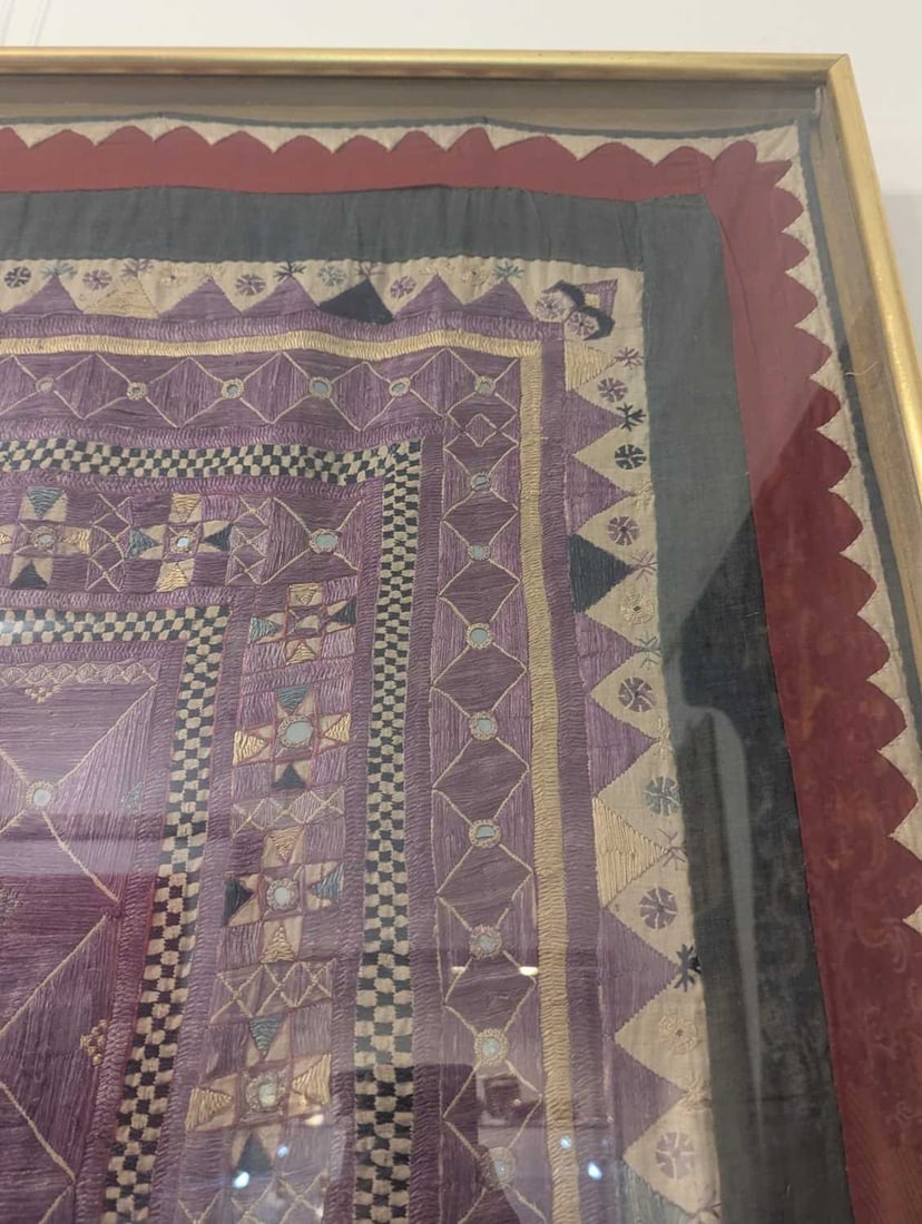 A large Indian 'chakla' cotton wall hanging, 20th century, North-Western India, - 11