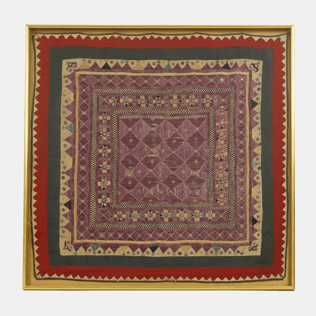 A large Indian 'chakla' cotton wall hanging, 20th century, North-Western India,
