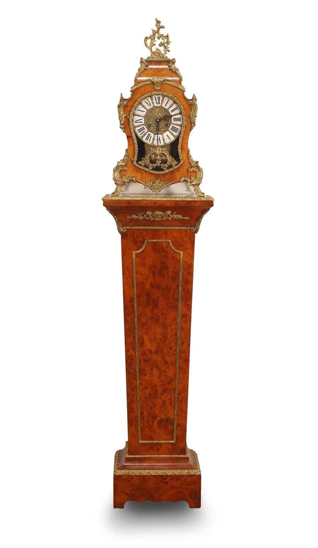 A French walnut cased mantel clock, late 19th century, (1 of 3)