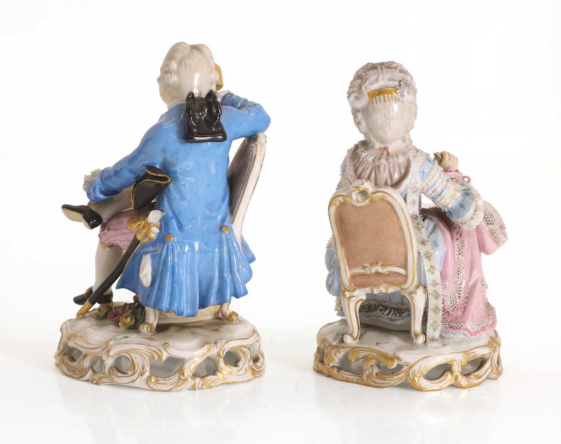 A pair of Meissen porcelain figures, 19th century, - 2