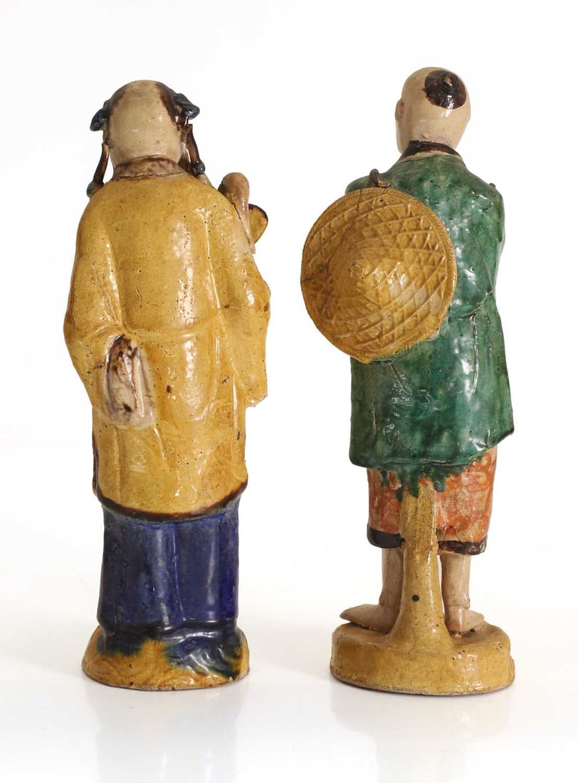 Two Chinese pottery glazed figures, 20th century, - 2
