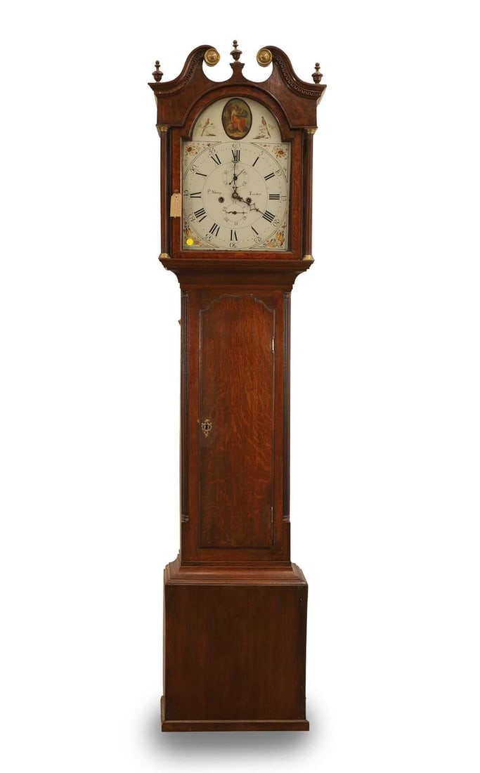 A George III oak longcase, early 19th century, (1 of 2)