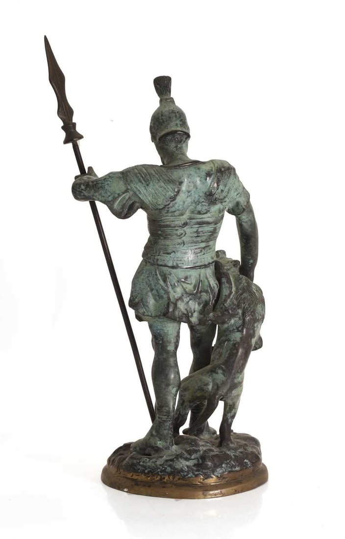 A patinated bronze of a Roman soldier, - 2