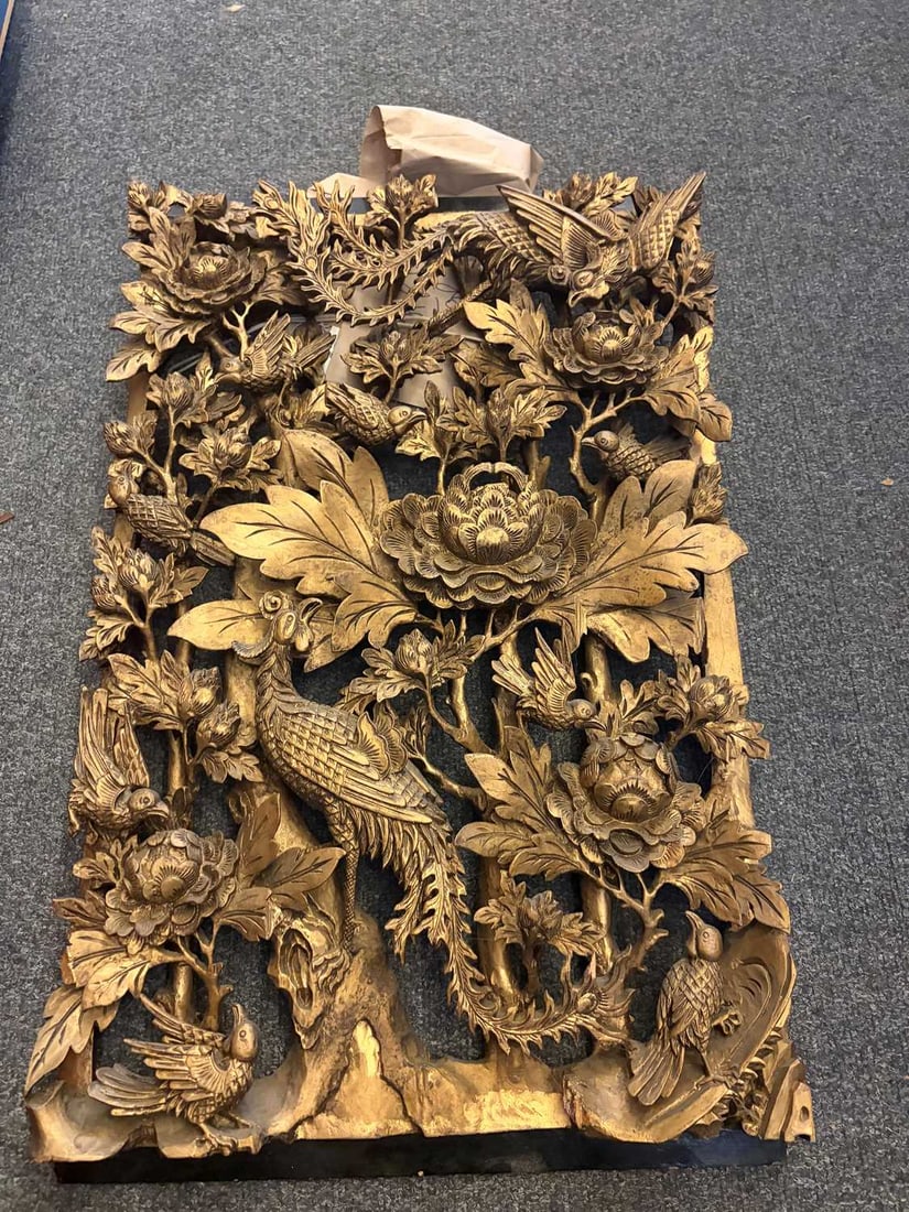 A Chinese pierced and carved panel, 20th century, - 11