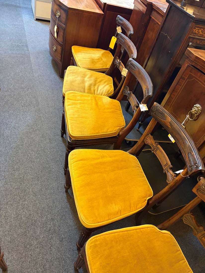A set of six rosewood dining chairs, circa 1825, - 4