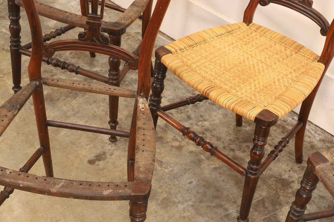 A set of four mahogany side chairs, - 2