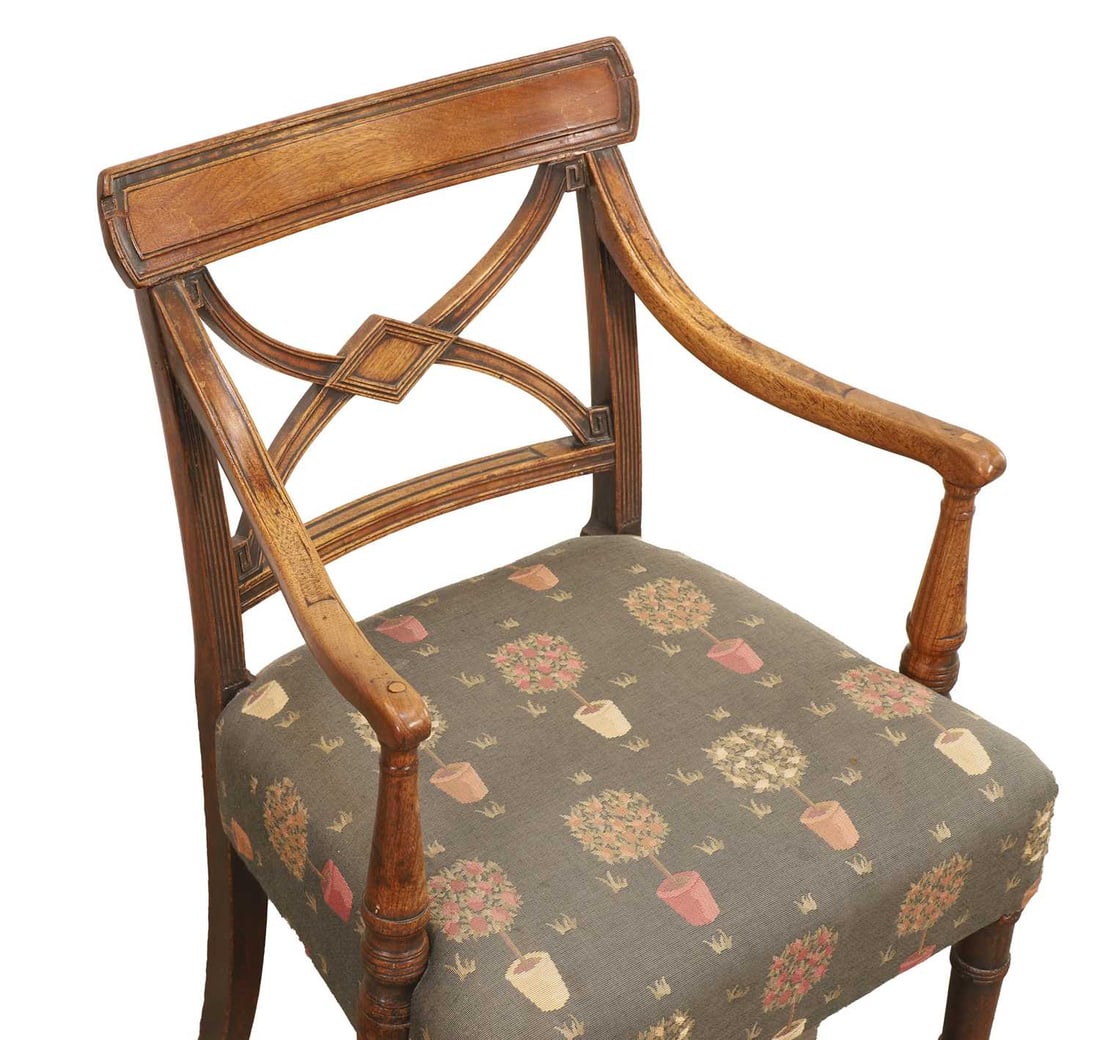 A Regency mahogany elbow chair, early 19th century, - 2