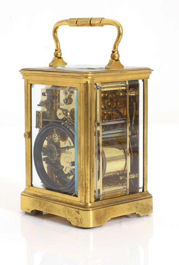 A brass cased carriage clock, circa 1890, French, - 2