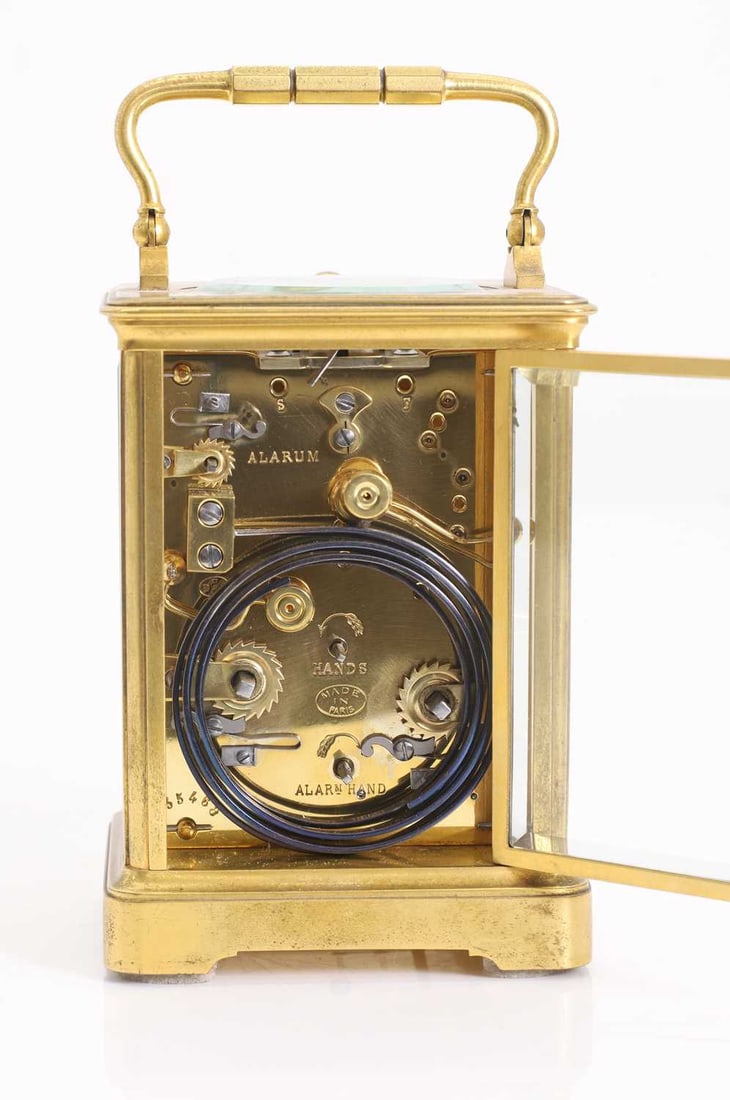 A brass cased carriage clock, circa 1890, French, - 3
