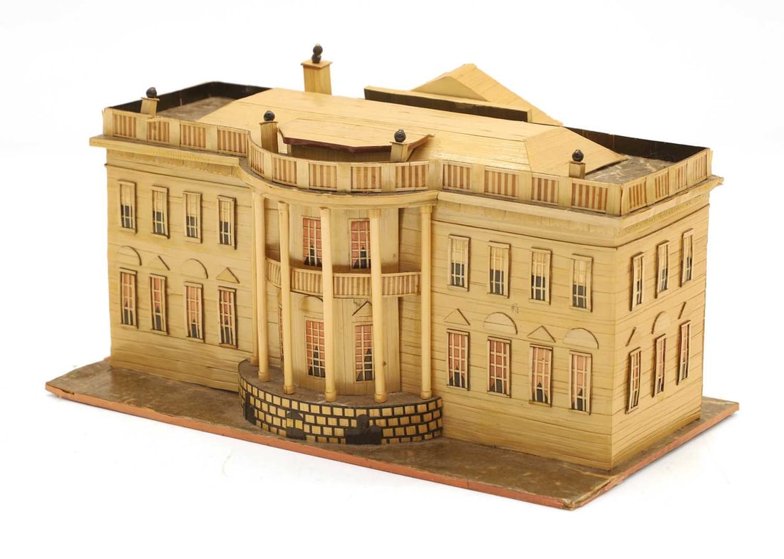 A straw work box, 20th century, - 2