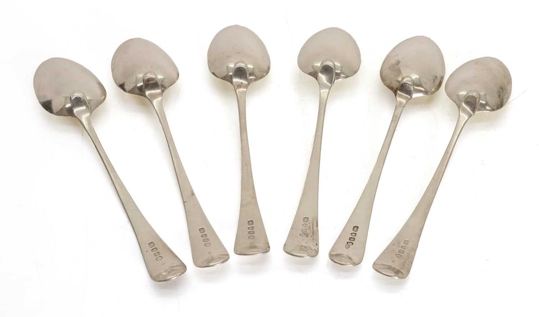 A set of six William IV silver tablespoons, by George Wintle, London 1831, - 2
