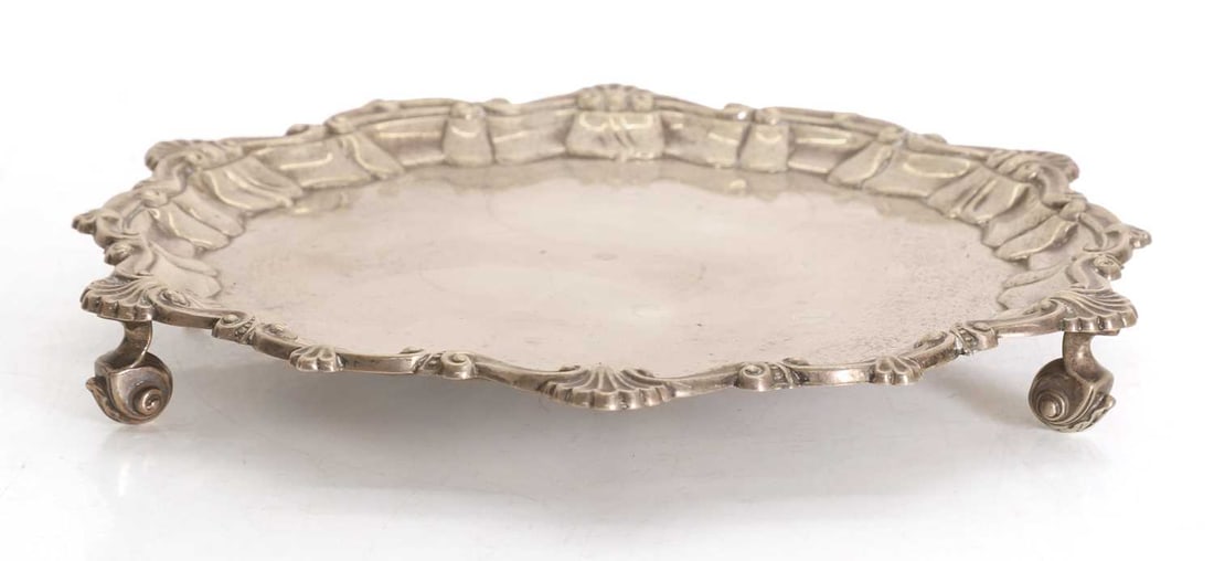 A silver salver, by Wakely & Wheeler, London 1905 - 2