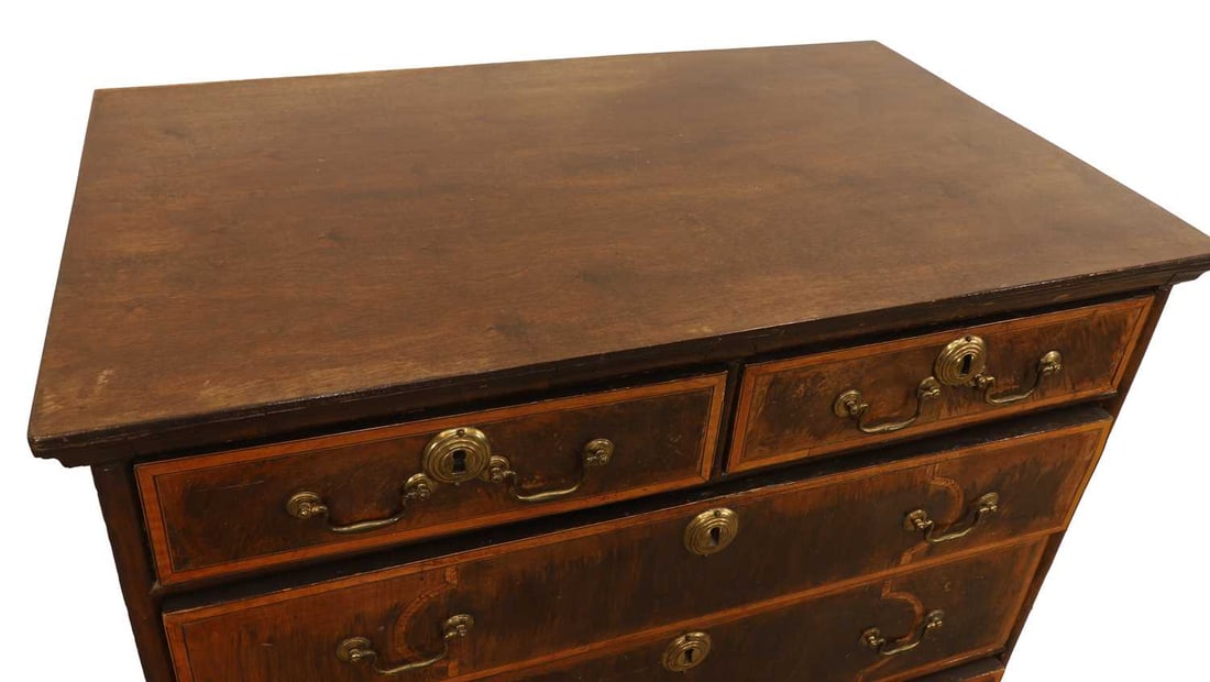 A William & Mary provincial oak and walnut chest of drawers circa 1700 - 2