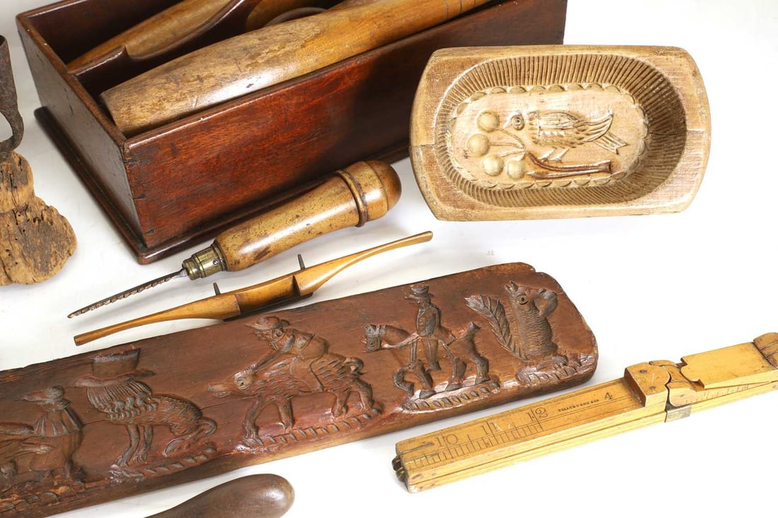 A collection of interesting treen ware, 19th century and later, - 2