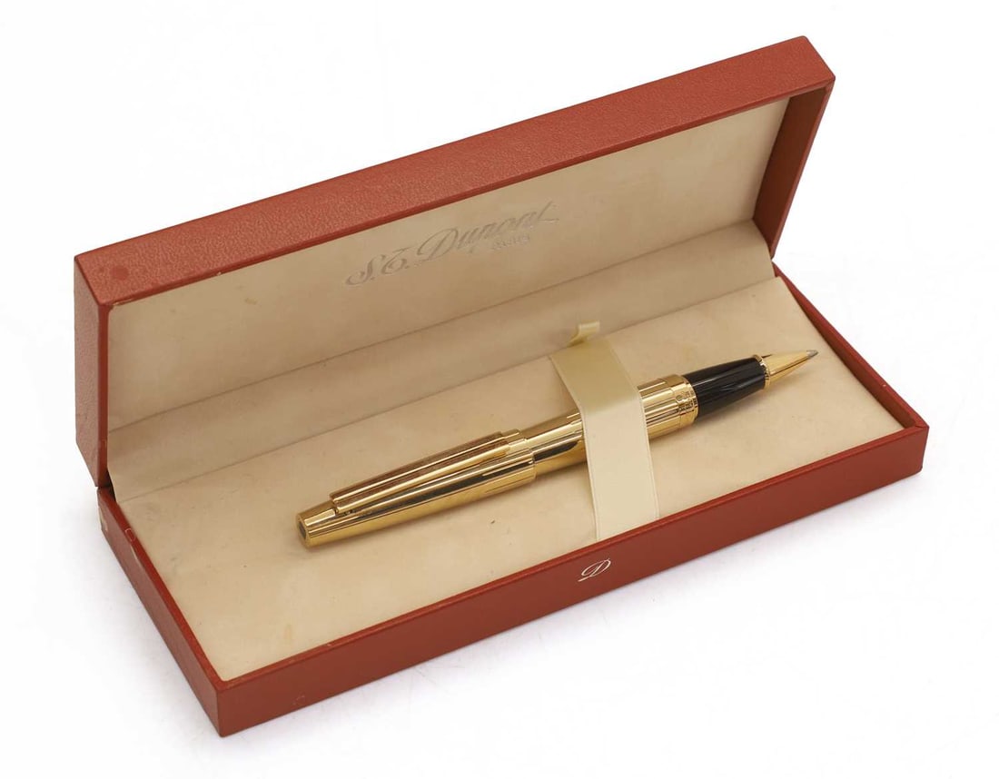 A St Dupont, Paris, gold plated ball point pen, 20th century, - 2