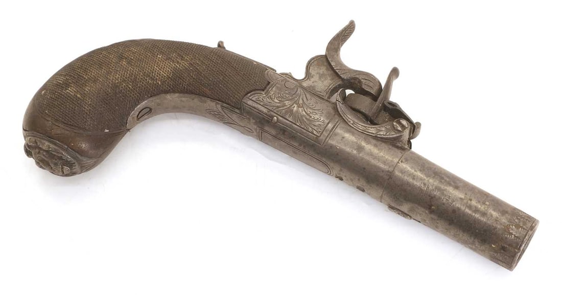 A percussion cup pocket pistol, by John Calvert, - 2