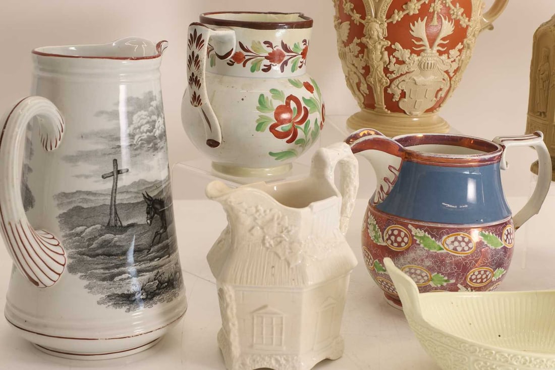 A collection of pottery and stoneware jugs, 19th century and later, - 3