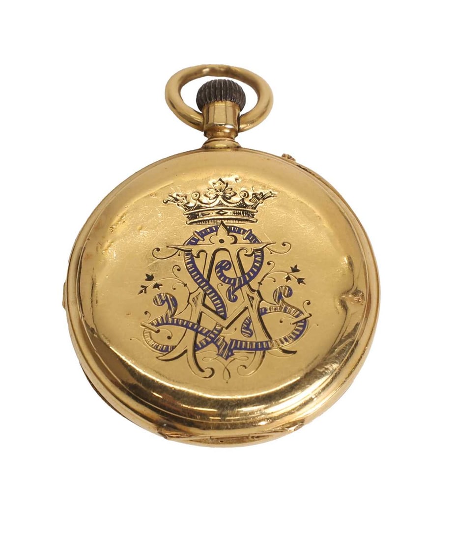 Charles Oudin, an antique French 18ct gold open-faced top wind pocket watch, - 2