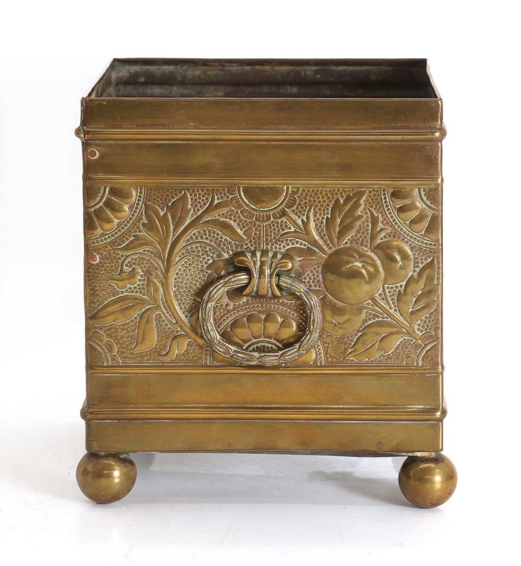 An Aesthetic brass bough pot, in the style of Dr Christopher Dresser, - 2