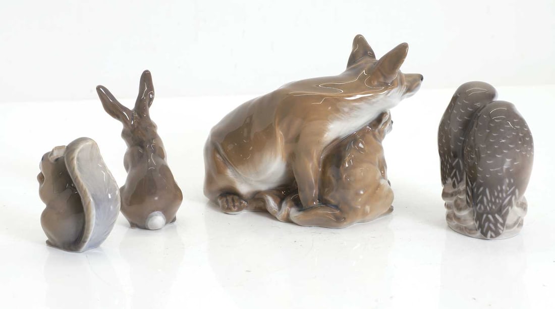 A collection of Royal Copenhagen animals, - 2