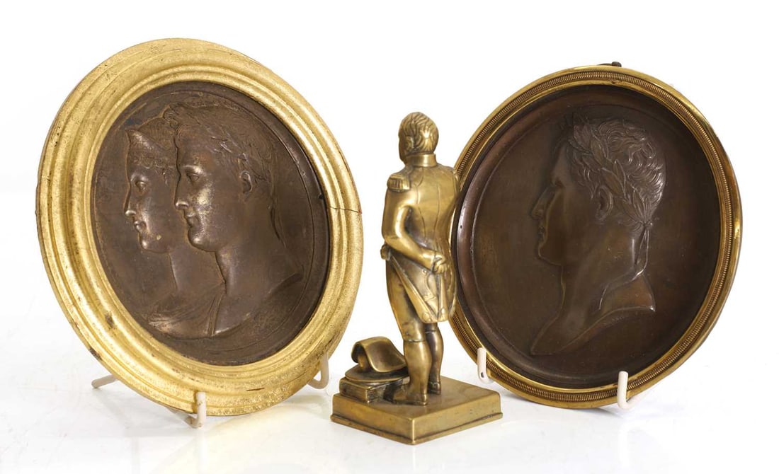 A bronze plaque depicting the Emperor Napoleon, 19th century, - 2