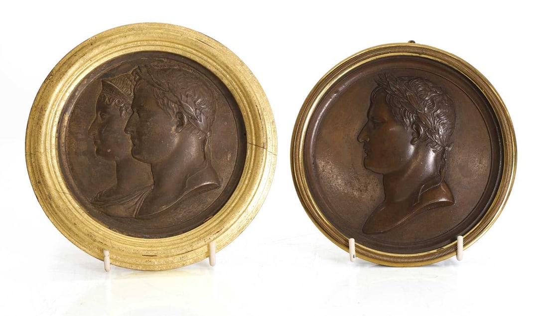 A bronze plaque depicting the Emperor Napoleon, 19th century, - 3