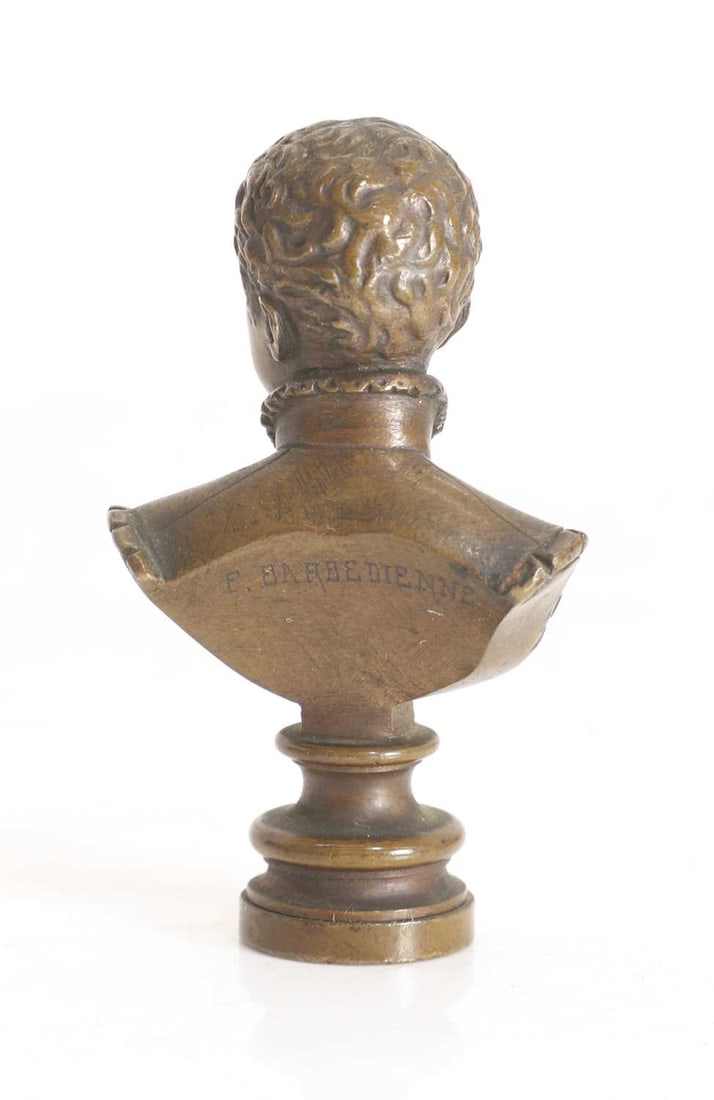 A French bronze desk stamp, - 2