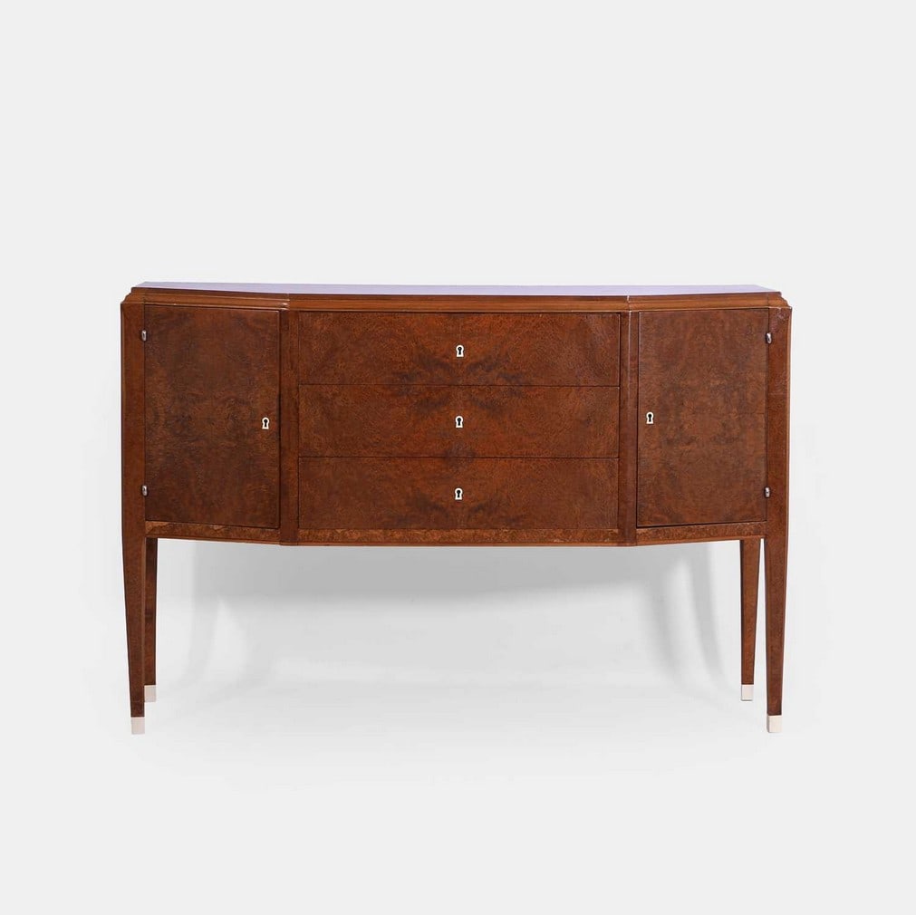 Attributed to Jules Leleu (French, 1883-1961), An Art Deco side cabinet, (1 of 3)
