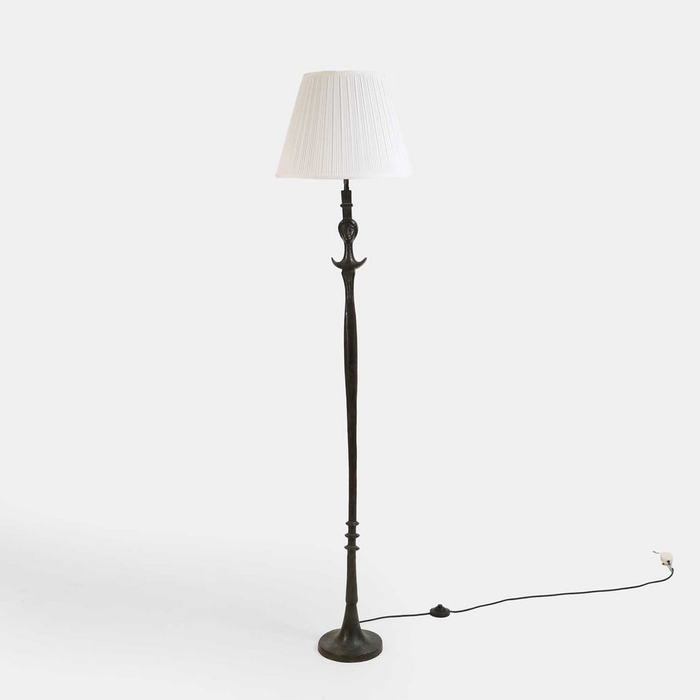After Alberto Giacometti for Jean-Michel Frank, 'Tete de Femme',: After Alberto Giacometti for Jean-Michel Frank, 'Tete de Femme', a patinated bronze floor lamp, circa 1930s, after a design by Alberto Giacometti (Swiss, 1901-1966) for Jean-Michel Frank (French, 1895
