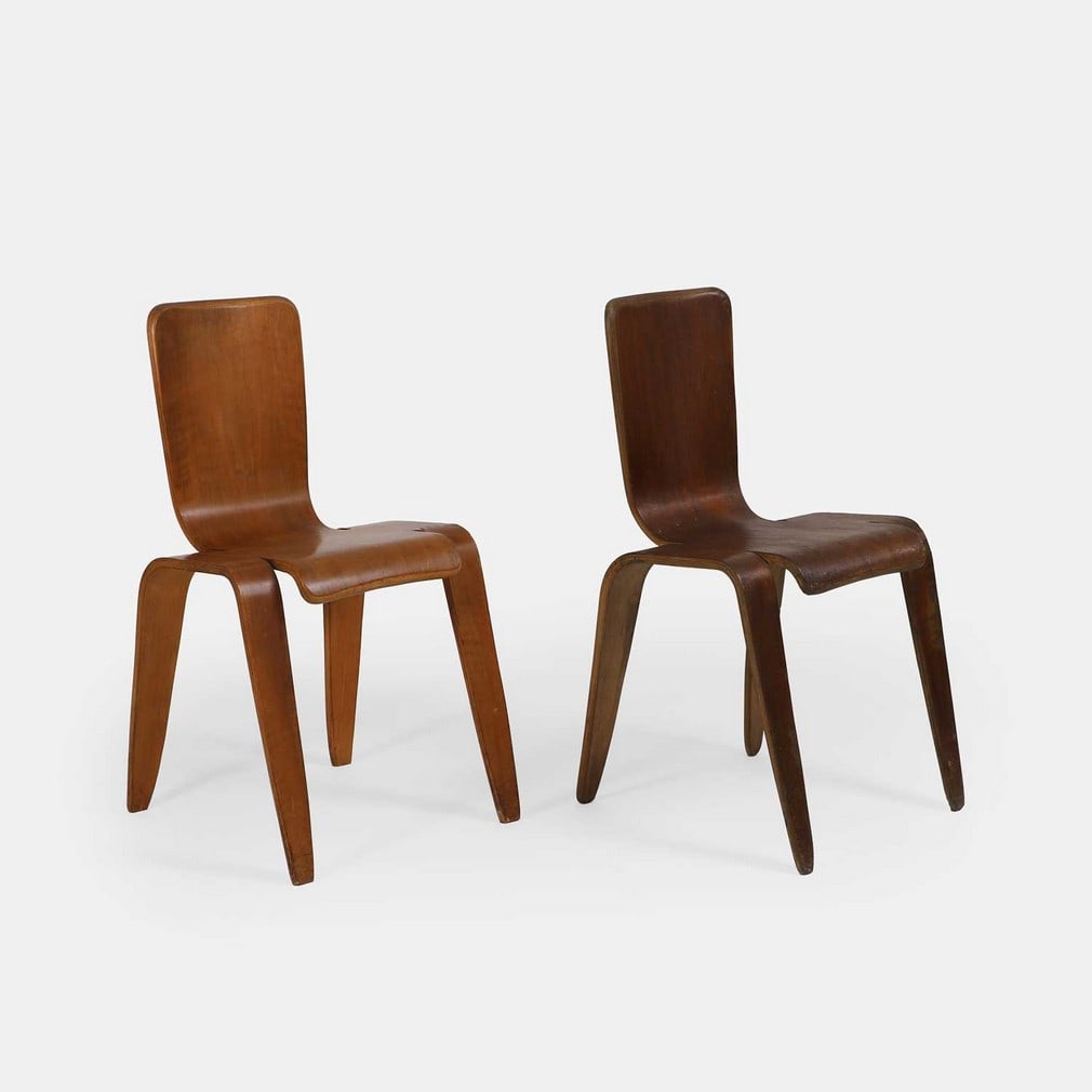 ▲ Han Pieck (Dutch-Brazilian, 1923-2010), a pair of 'Bambi' chairs, (1 of 3)