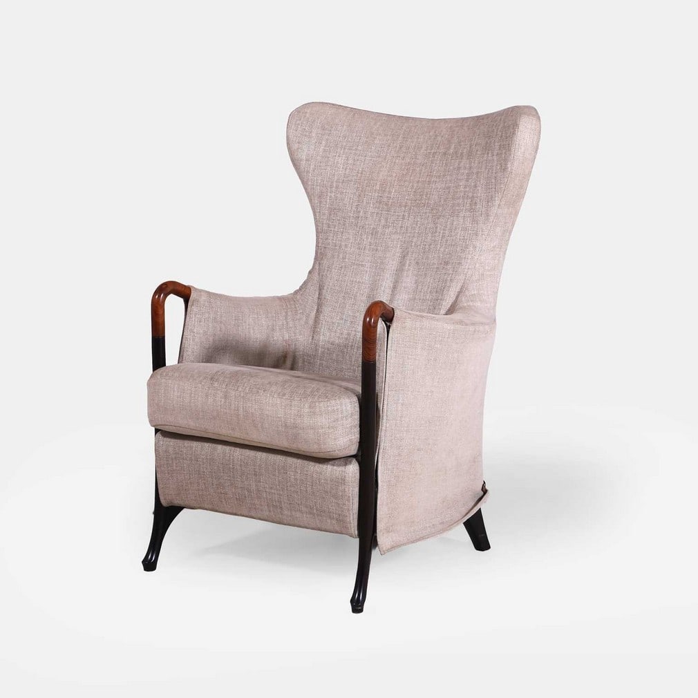Umberto Asnago (Italian, b.1949) for Giorgetti, a 'Progetti 63340' wing chair, (1 of 2)