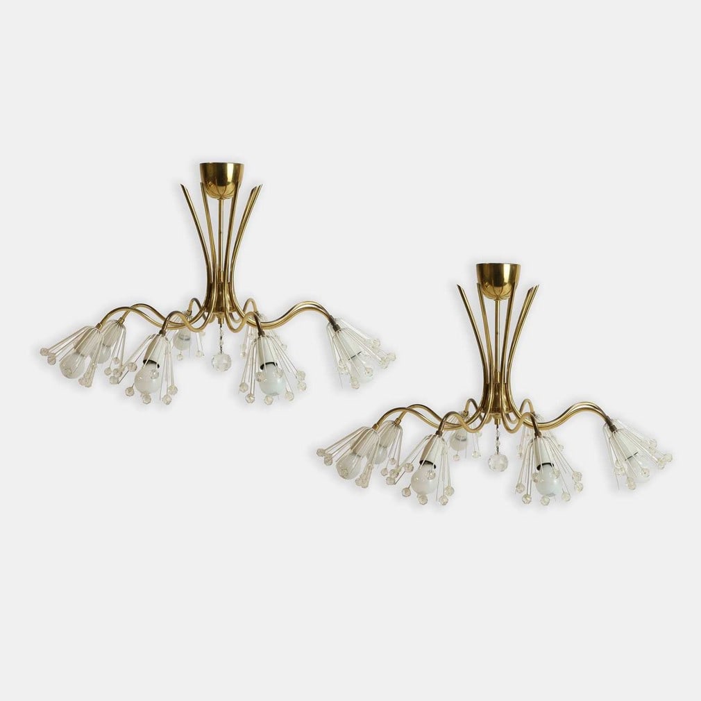 Emil Stejnar (Austrian, b.1939) for Rupert Nikoll, a pair of Sputnik-style ceiling lights, (1 of 1)