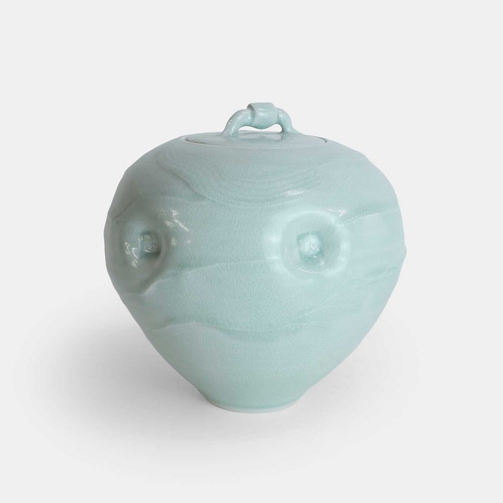 ▲ Joanna Howells (British, b.1960), a lidded jar, (1 of 2)