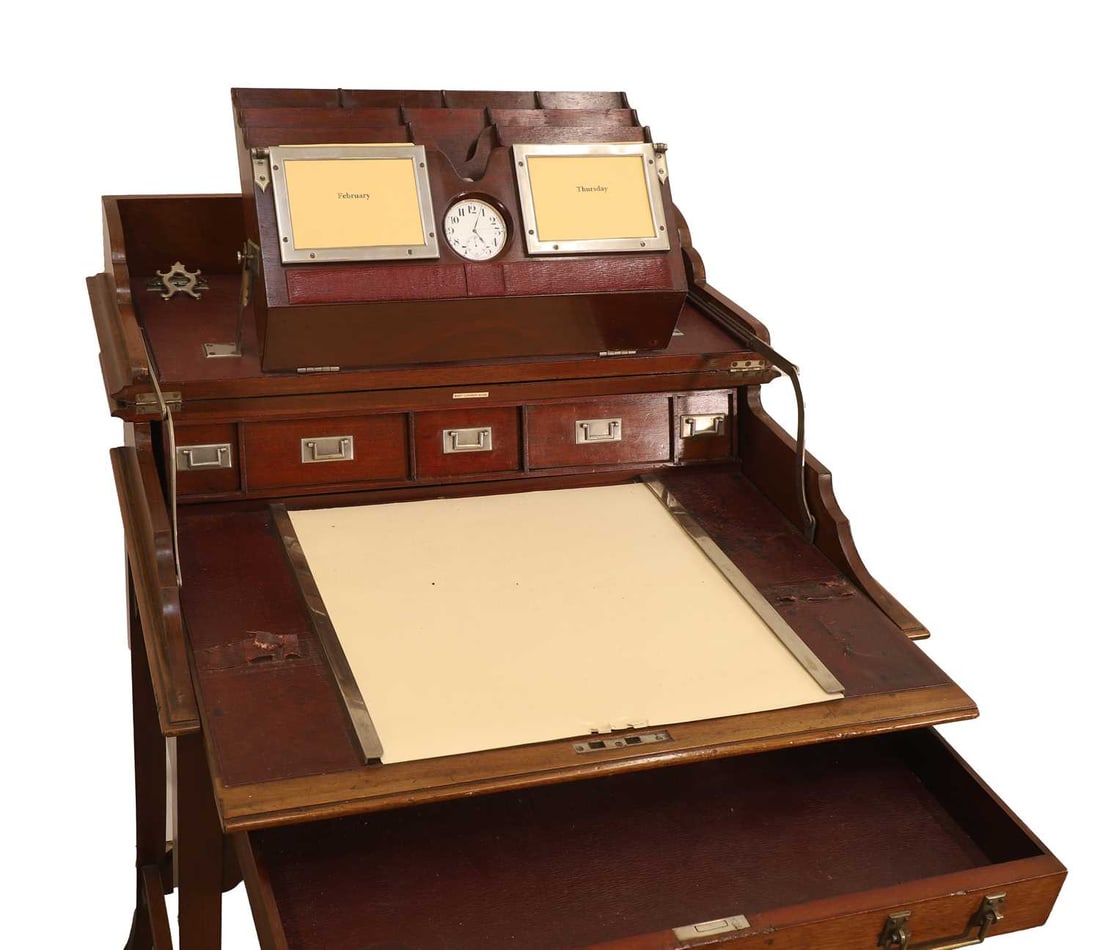 A mahogany writing desk, circa 1900, - 2