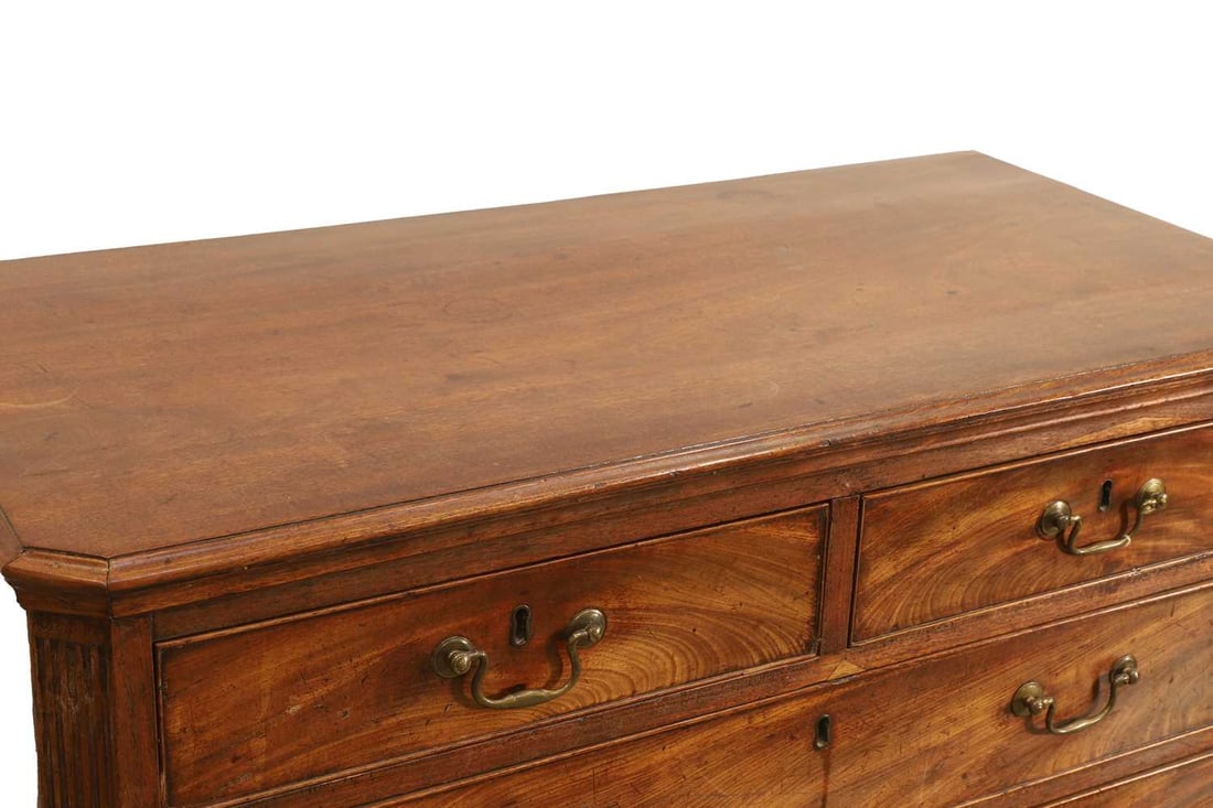 A George III North Country mahogany chest of drawers, third quarter 18th century, - 2