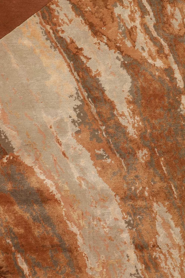 A Sahrai Milano 'Copper Dune' wool and silk relief rug, of recent manufacture, - 2