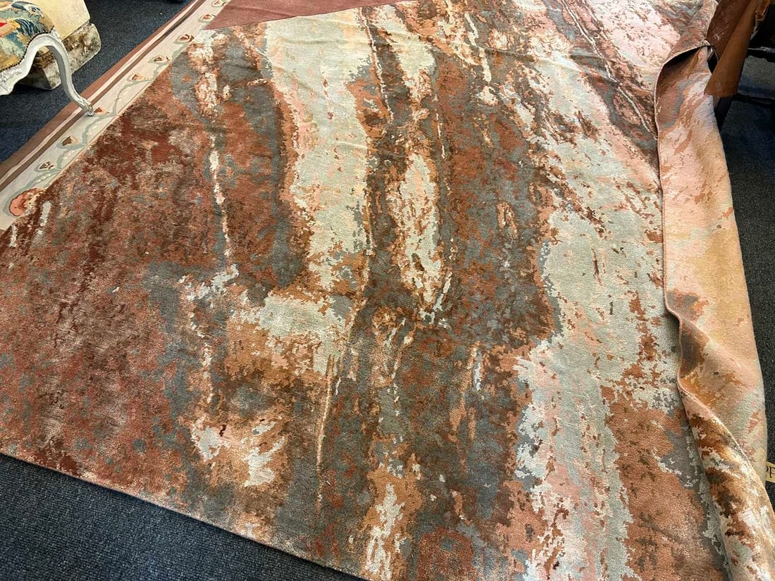 A Sahrai Milano 'Copper Dune' wool and silk relief rug, of recent manufacture, - 8