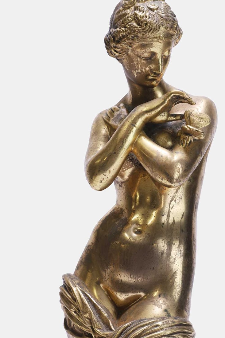 A gilt-bronze figure of Venus, 19th century, French, - 2