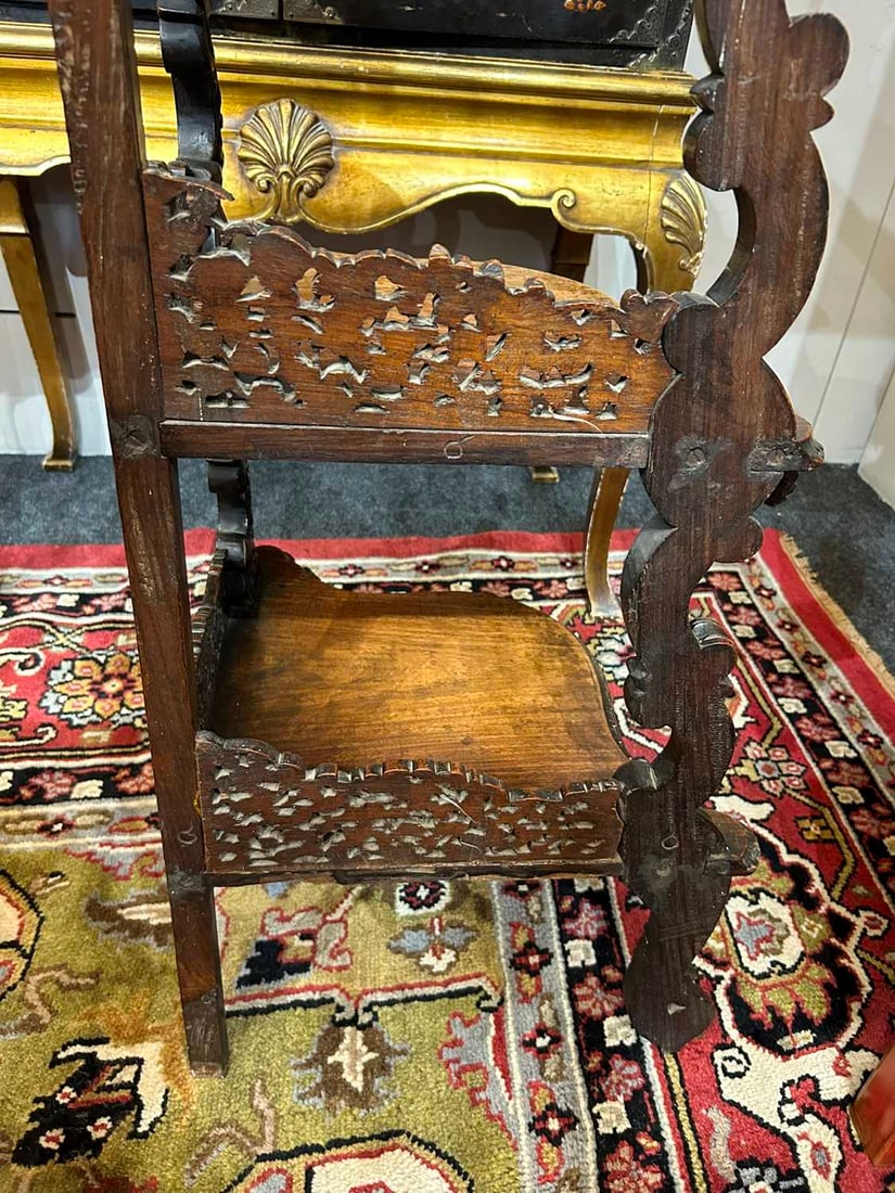 An Anglo-Indian hardwood corner étagère, late 19th century, - 12
