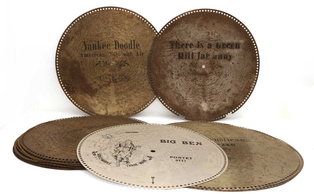 A collection of polyphon music box disks, 19th century and later, (1 of 2)