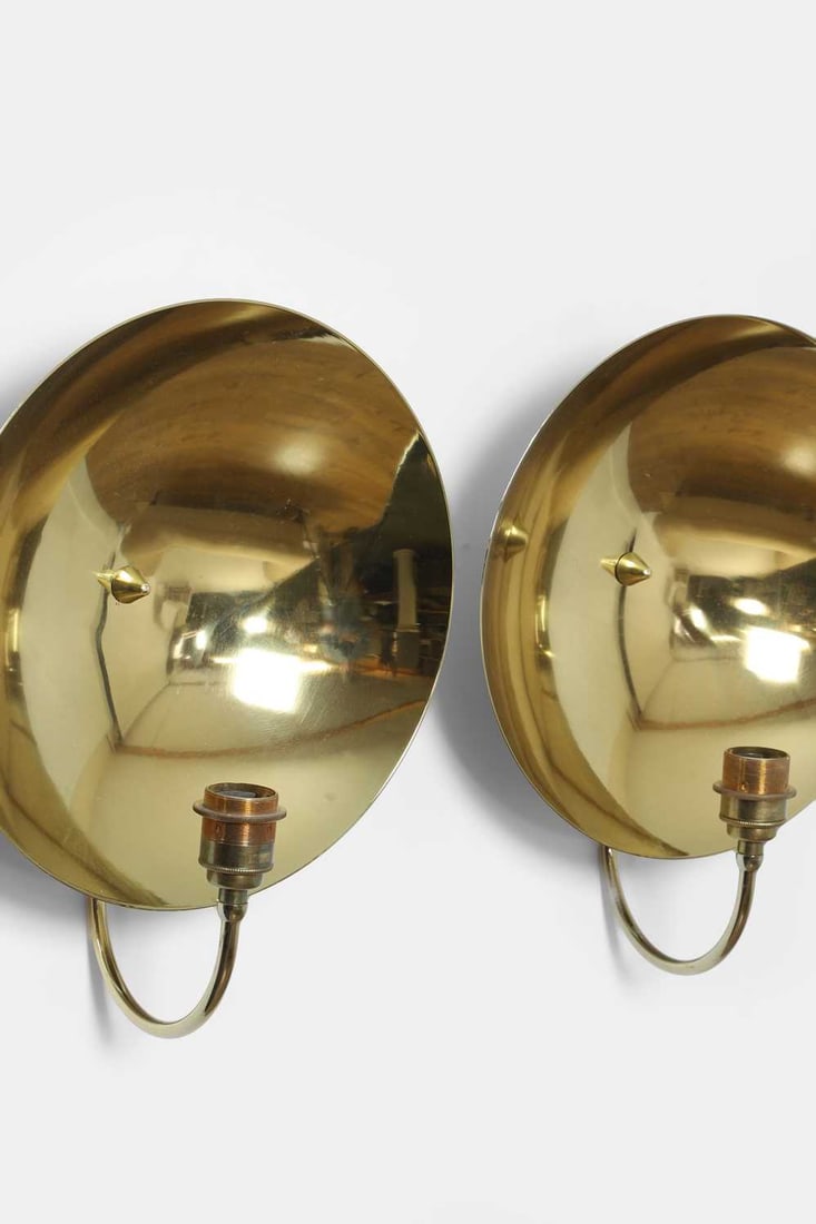 A pair of brass wall lights, 20th century, - 2