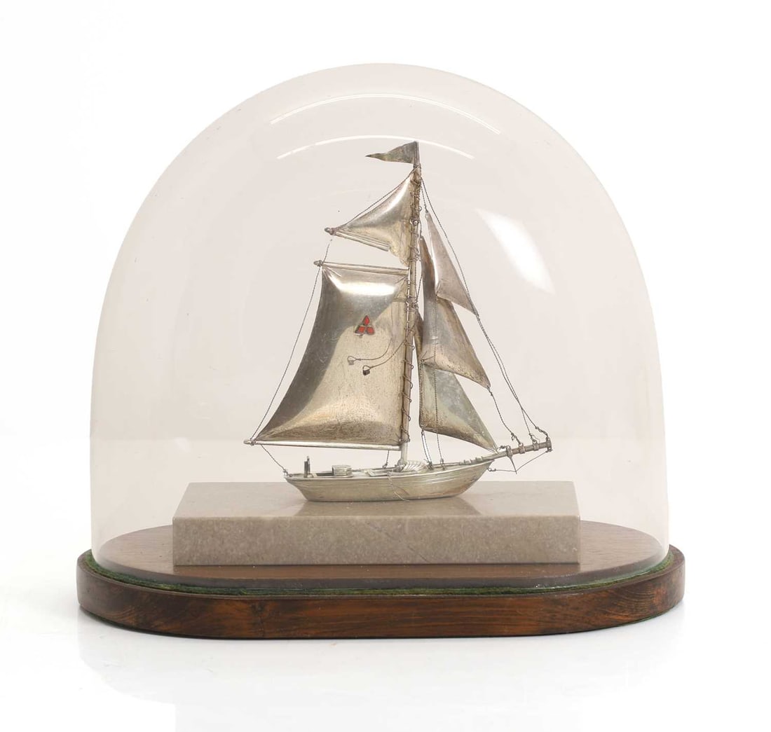 A silver Yokohama shipyard model, (1 of 2)