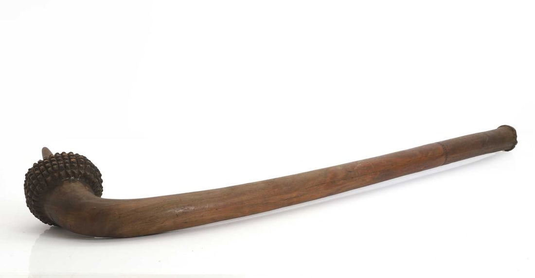 A totokia 'pineapple' club, 19th century, Fijian (1 of 2)