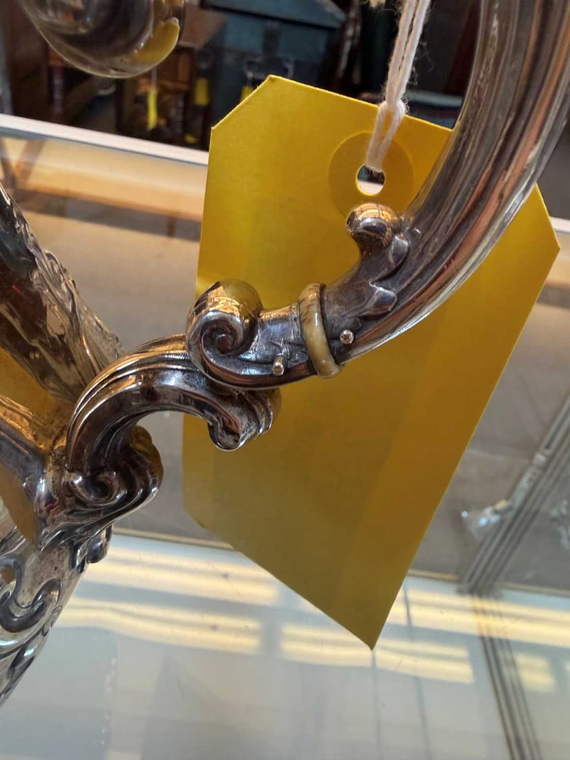 A silver coffee pot, - 2