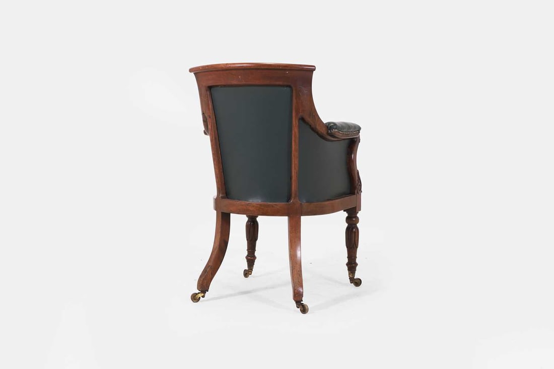 A George IV mahogany library bergère armchair, circa 1830, - 2