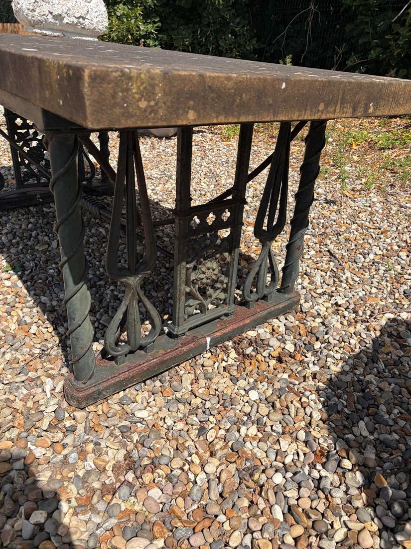 A cast iron garden table, late 19th century, - 4