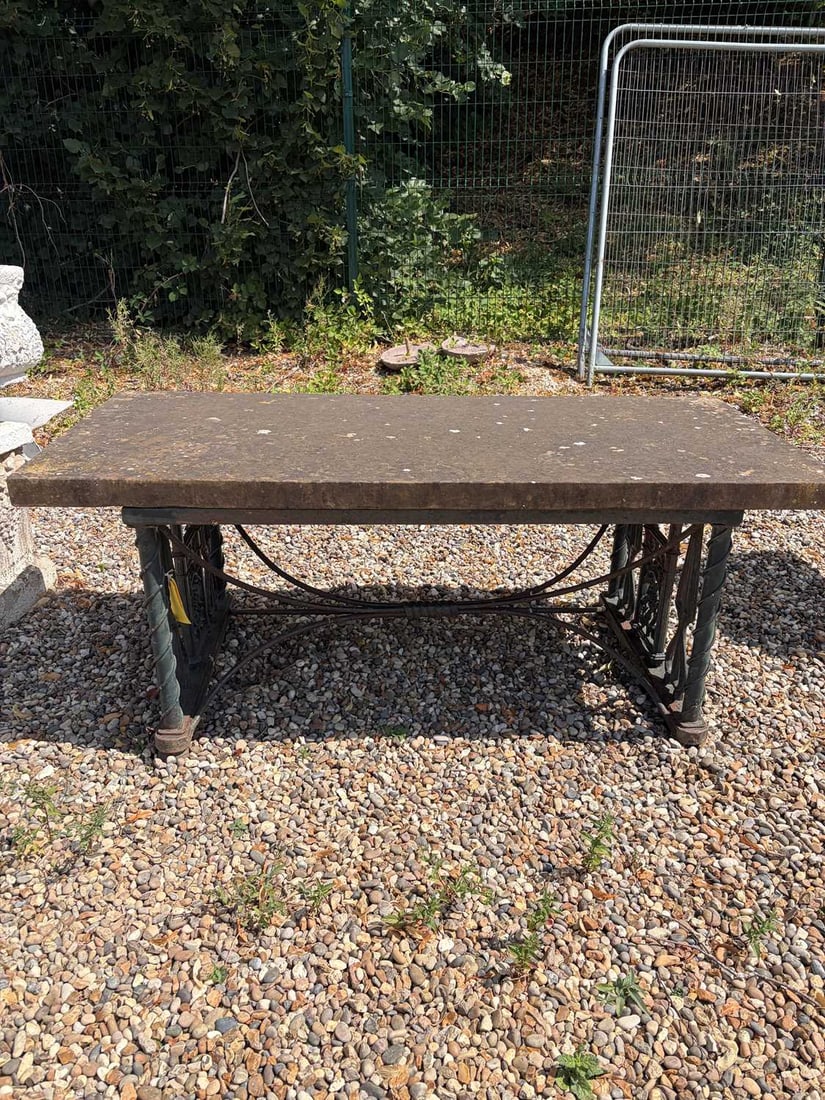 A cast iron garden table, late 19th century, - 6
