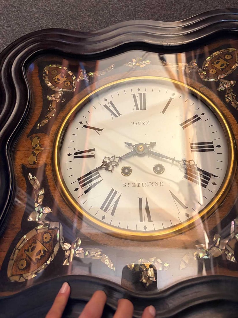 A French vineyard wall clock, 19th century, - 5