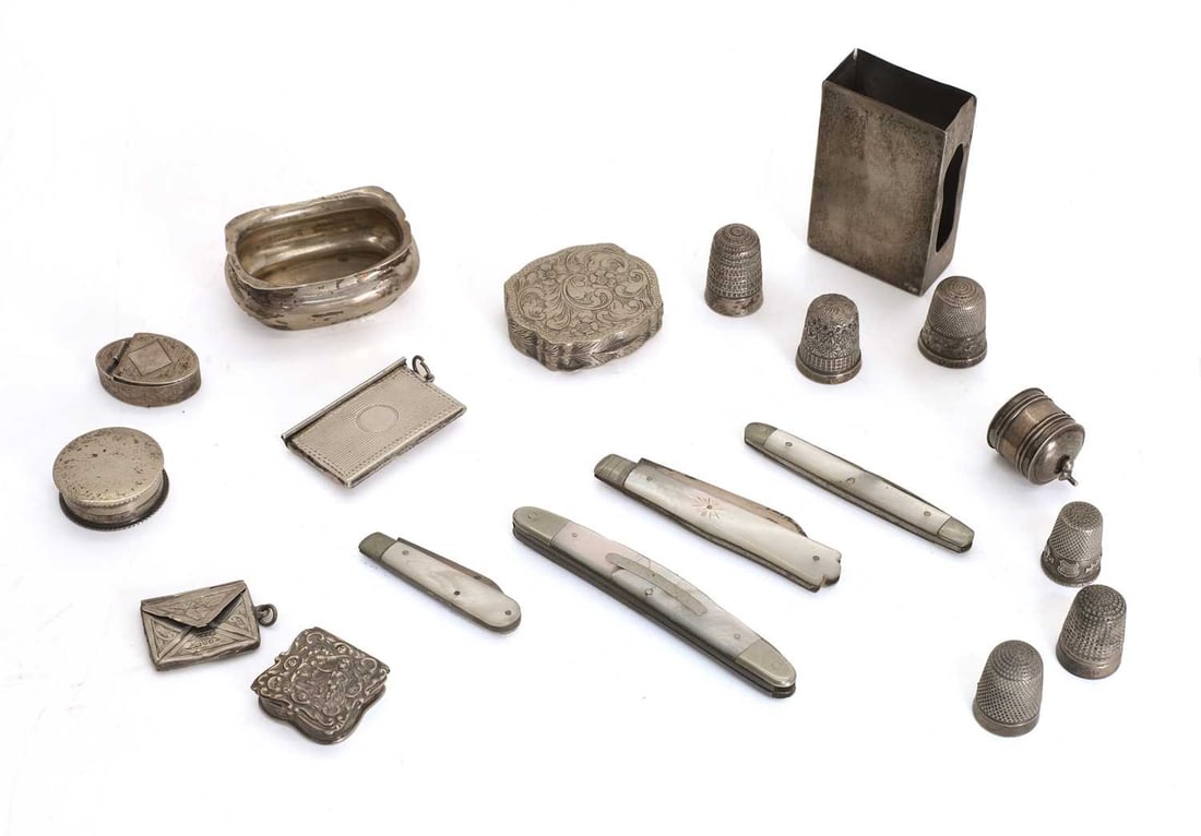 A collection of silver miniature items, (1 of 2)